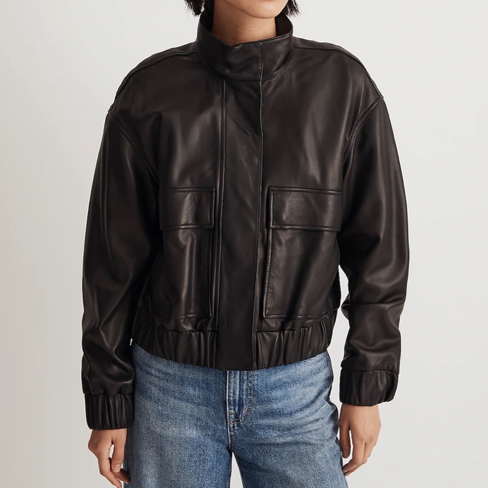 Madewell Leather Bomber Jacket NWOT